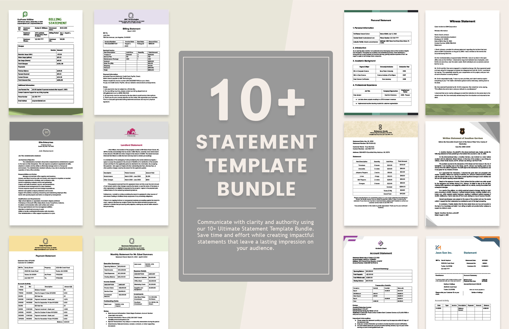 10+ Statement Template Bundle in Word, PDF, Google Docs - Download | Template.net