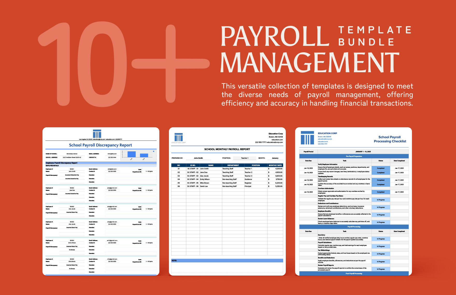 10+ Payroll Management Template Bundle in Excel, Google Sheets to Download