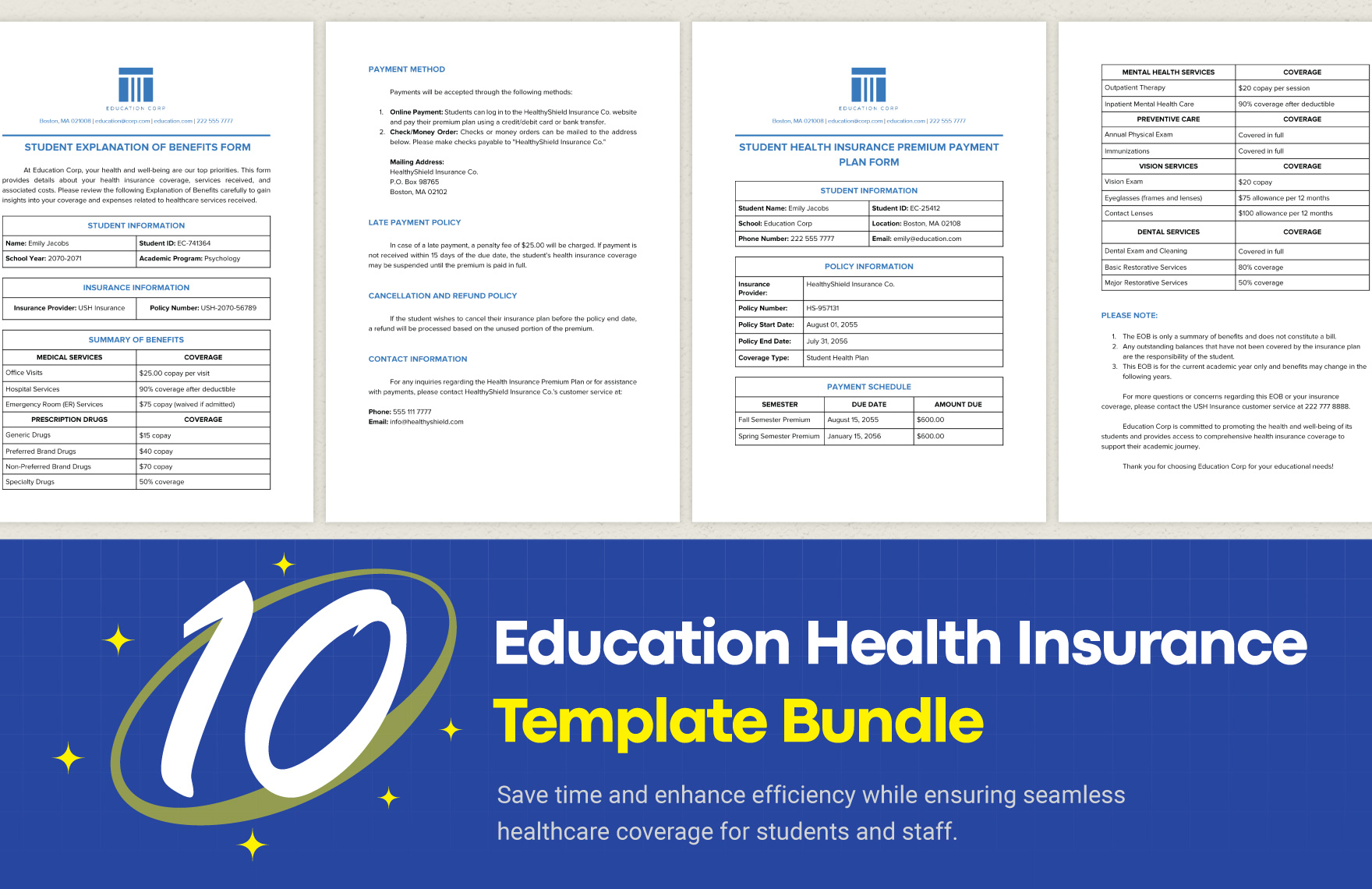 10 Education Health Insurance Template Bundle in Word, PDF, Google Docs - Download | Template.net
