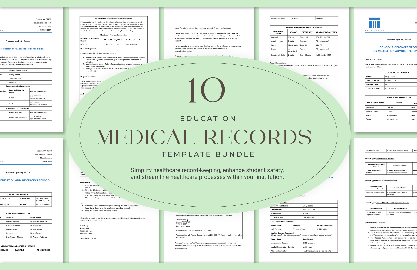 10 Education Medical Records Template Bundle in Word, PDF, Google Docs - Download | Template.net