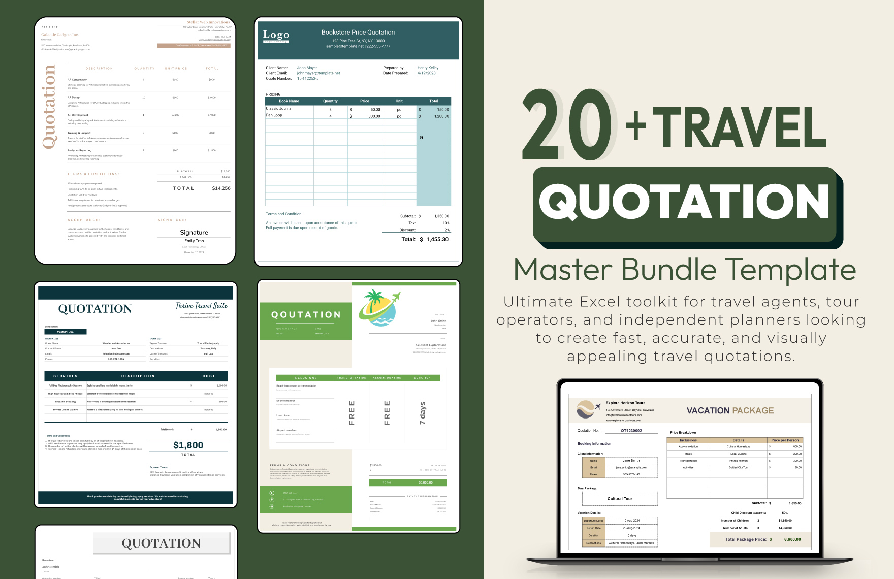20+ Travel Quotation Master Template Bundle in Excel, Google Sheets to Download