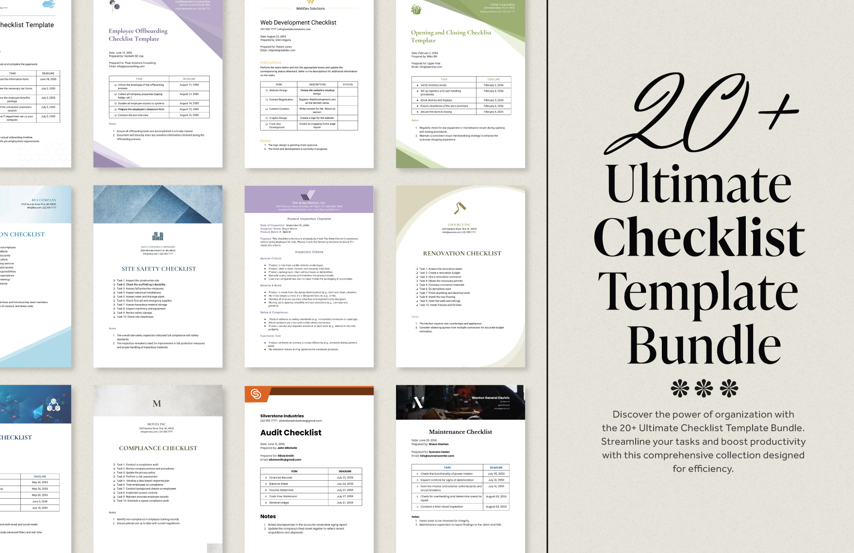 20+ Ultimate Checklist Template Bundle  in PDF, Word, Google Docs - Download | Template.net