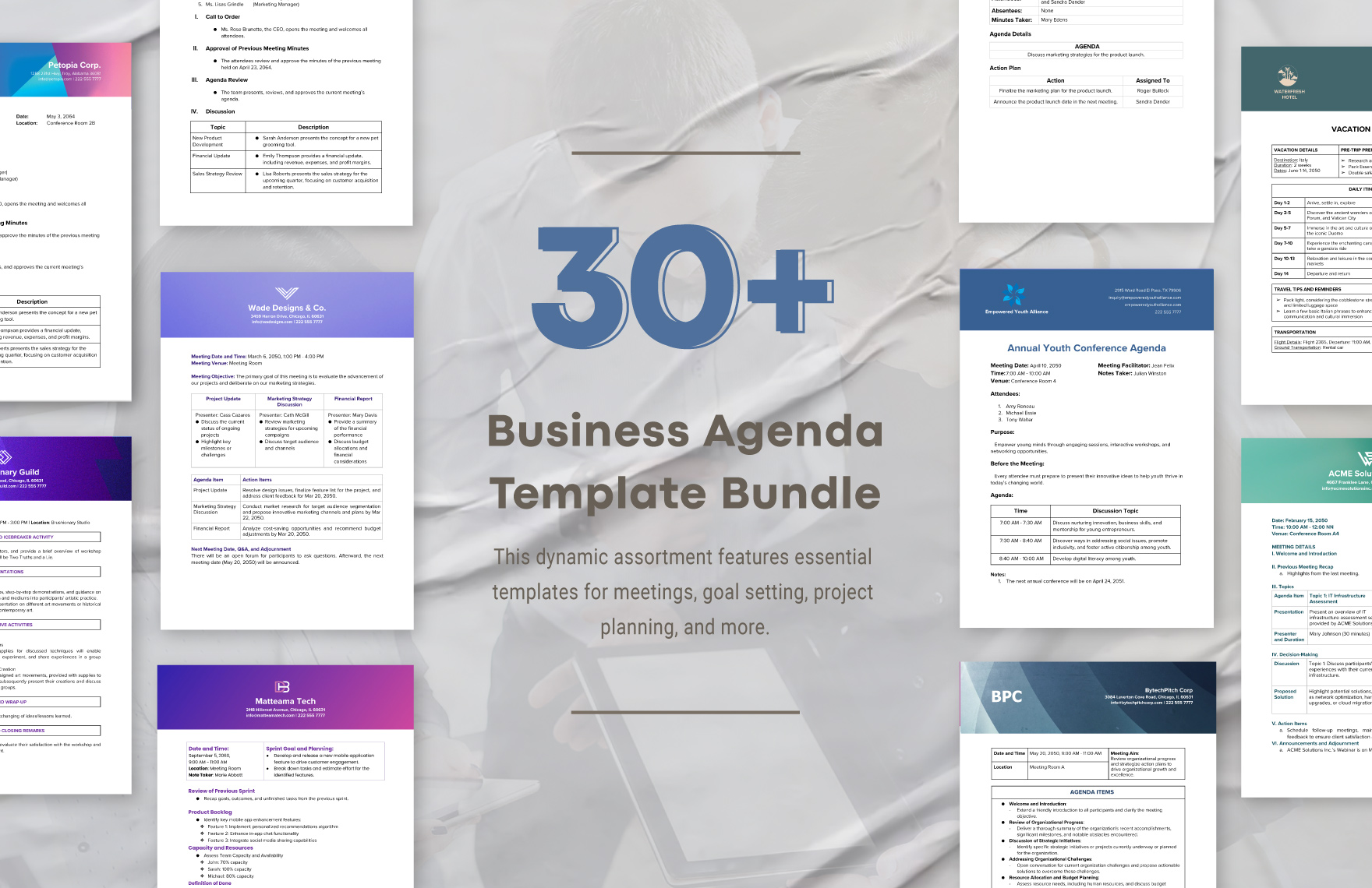 30+ Business Agenda Template Bundle in PDF, Word, Google Docs - Download | Template.net
