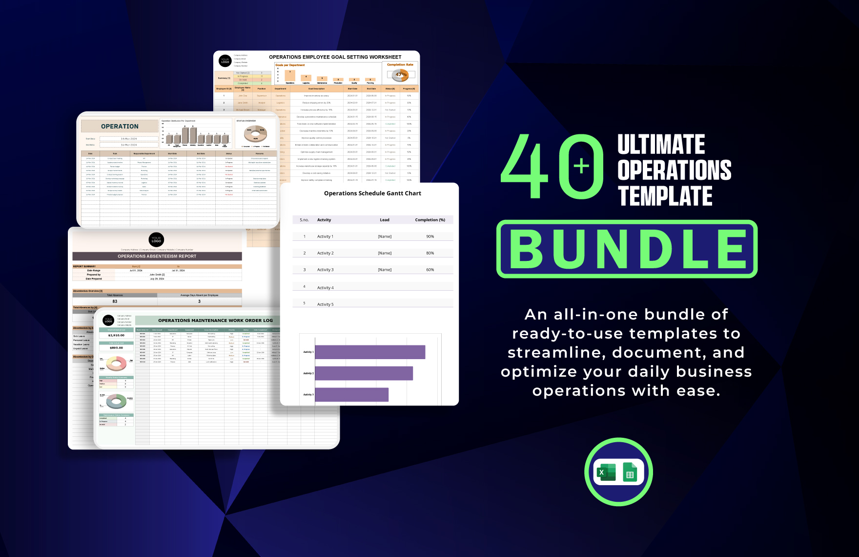 40+ Ultimate Operations Template Bundle in Excel, Google Sheets to Download