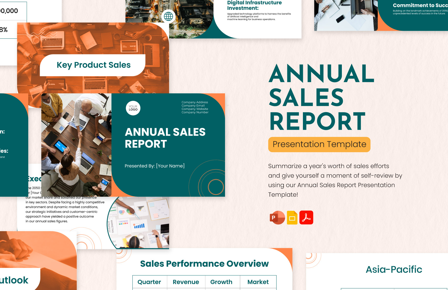 Annual Sales Report Presentation Template in Google Slides, PPT, PDF - Download | Template.net Annual Sales Report Presentation Template in Google Slides, PPT, PDF - Download | Template.net