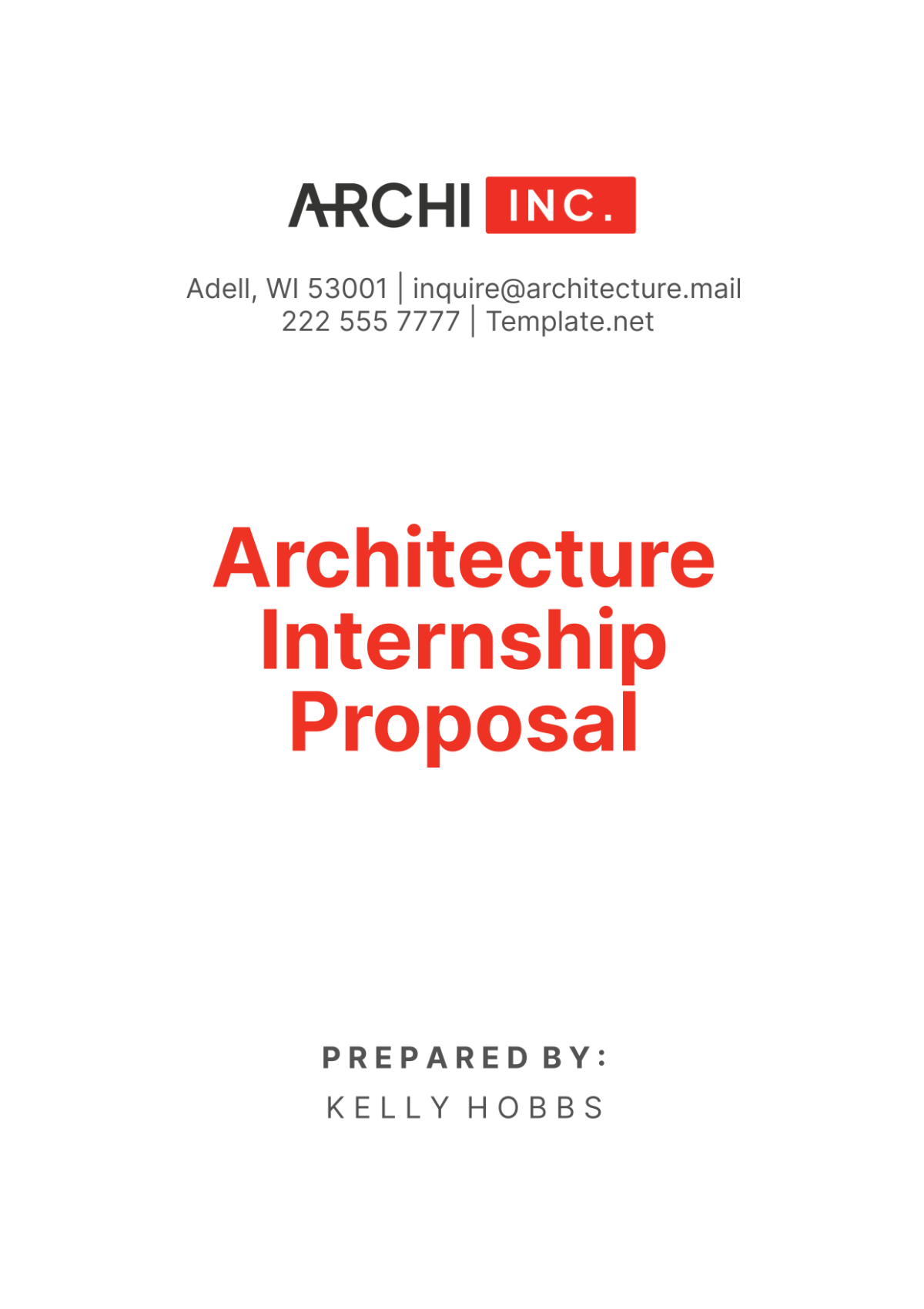 Architecture Internship Proposal Template