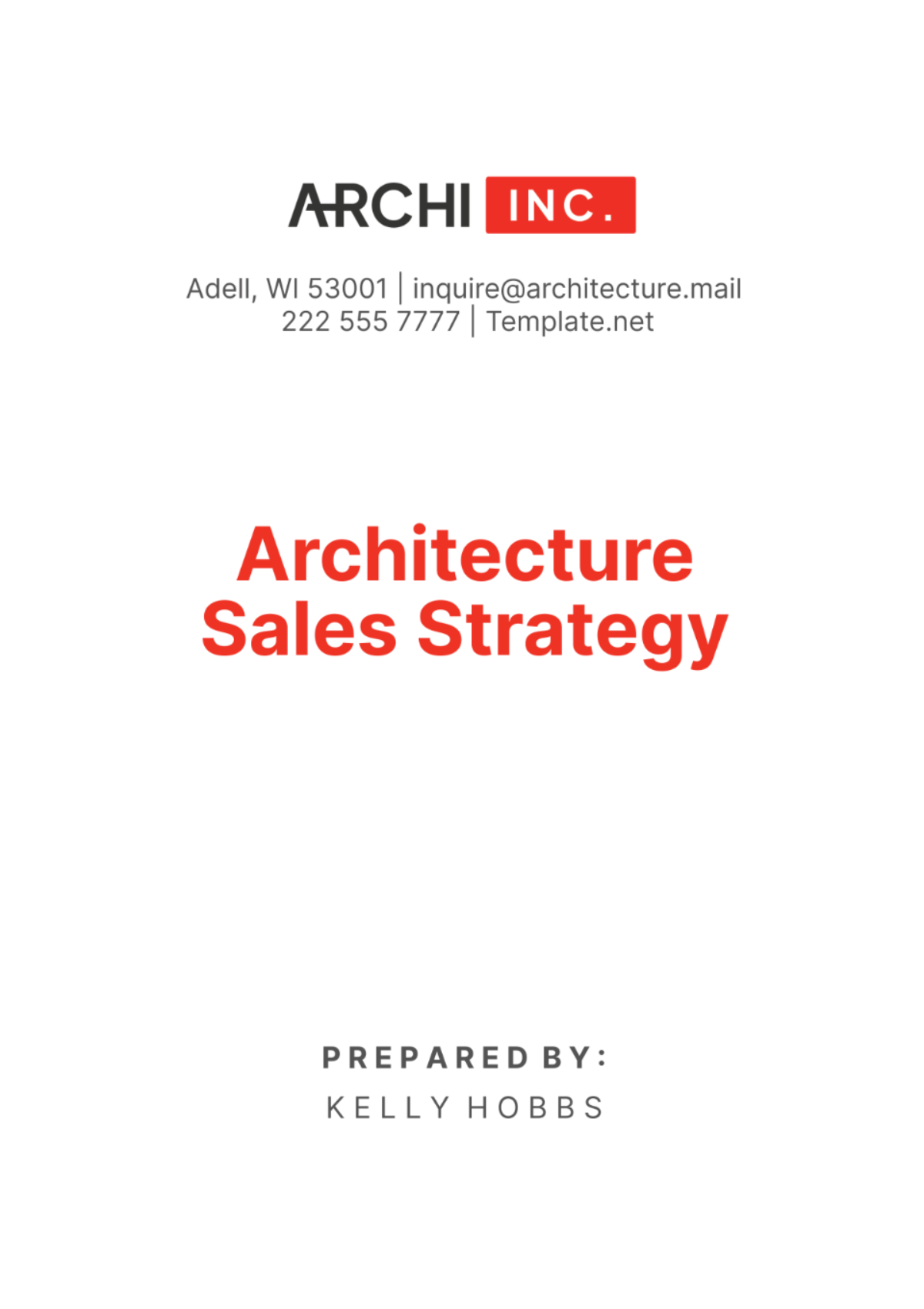 Architecture Sales Strategy Template