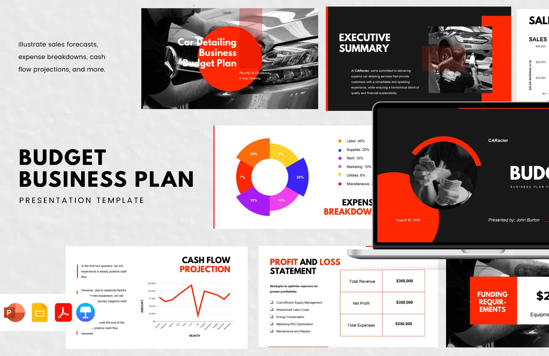 Budget Business Plan Presentation in PDF, PPT, Google Slides, Apple Keynote - Download | Template.net