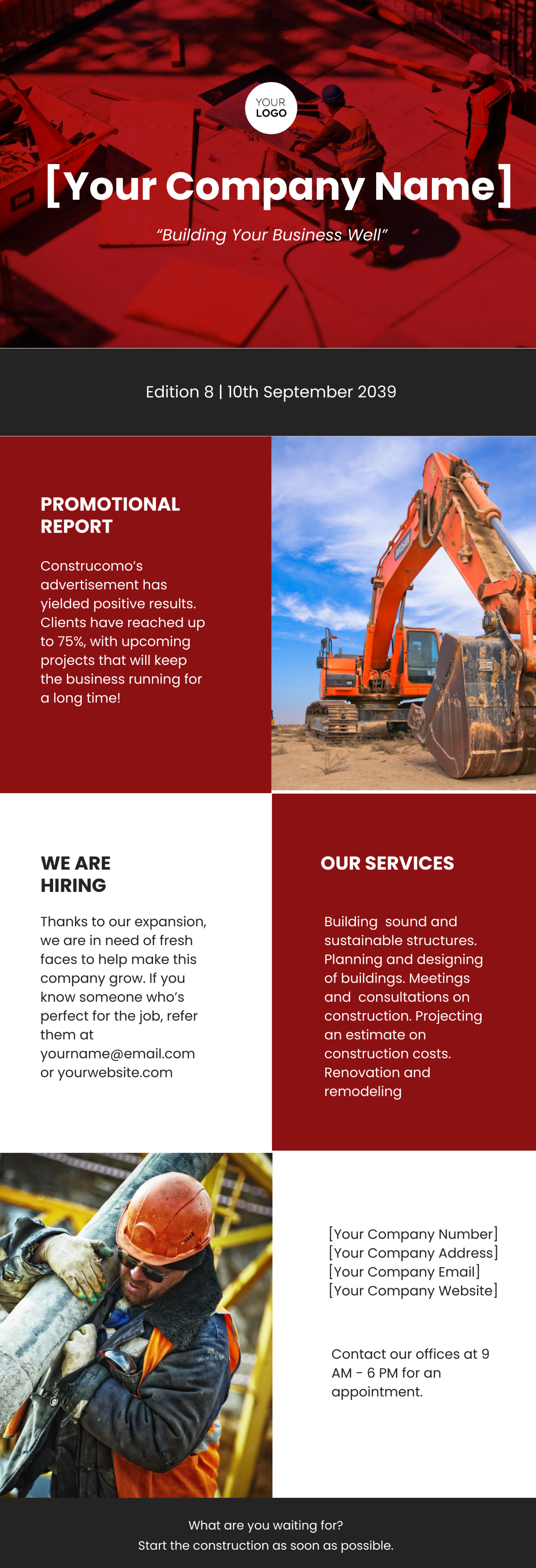 Constructional Promotional Newsletter Template