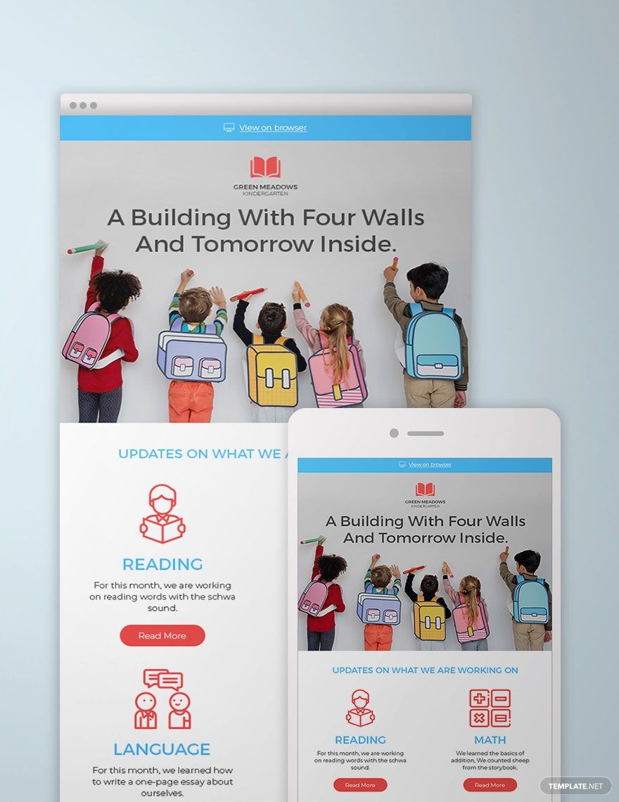 Kindergarten Classroom Newsletter Template in HTML5, PSD, Outlook - Download | Template.net