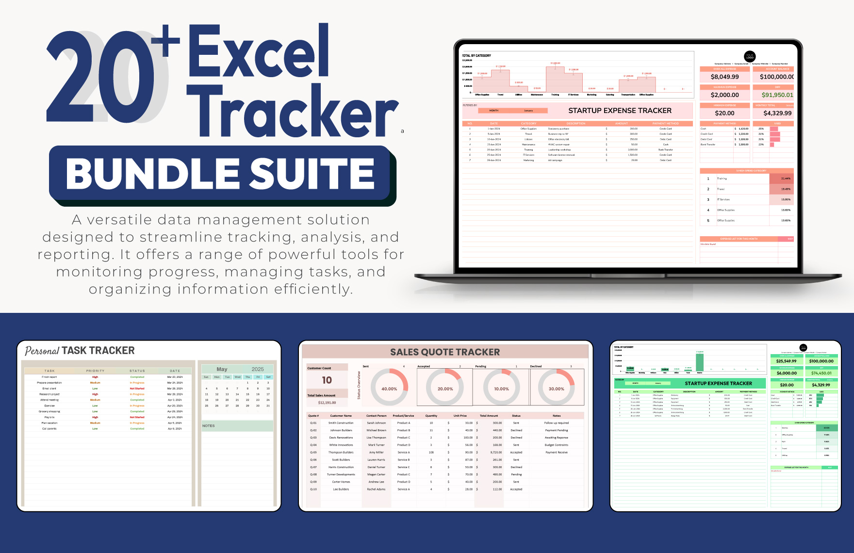 Excel Tracker Suite Template Bundle in Excel, Google Sheets to Download