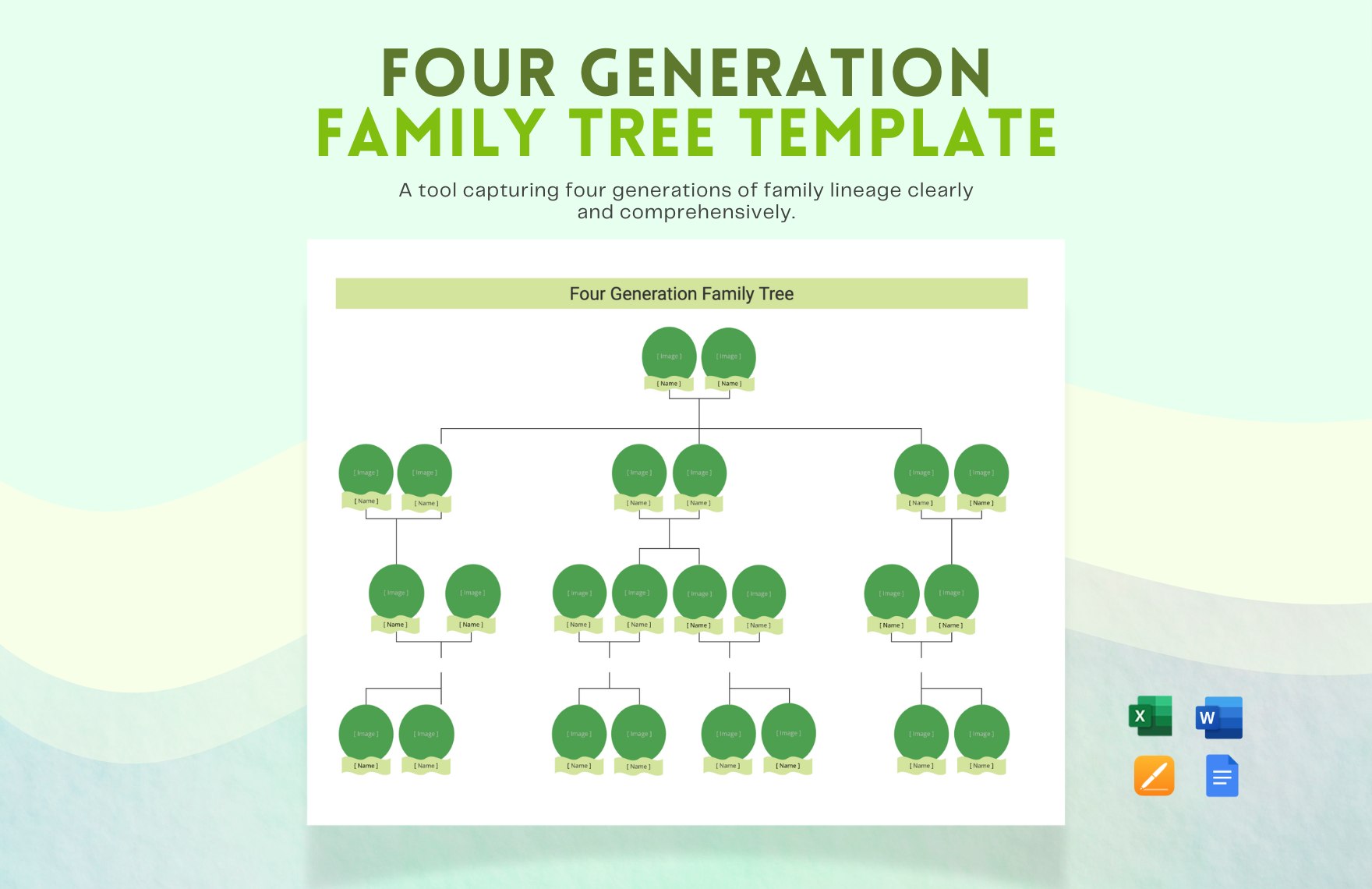 Four Generation Family Tree Template in Excel, Word, Apple Pages, Apple Numbers - Download | Template.net