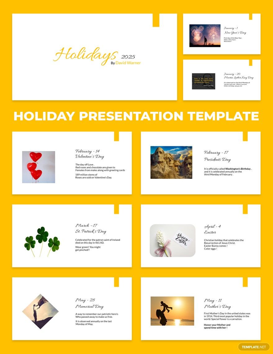 Holiday Presentation Template in PowerPoint, Apple Keynote, Google Slides - Download | Template.net