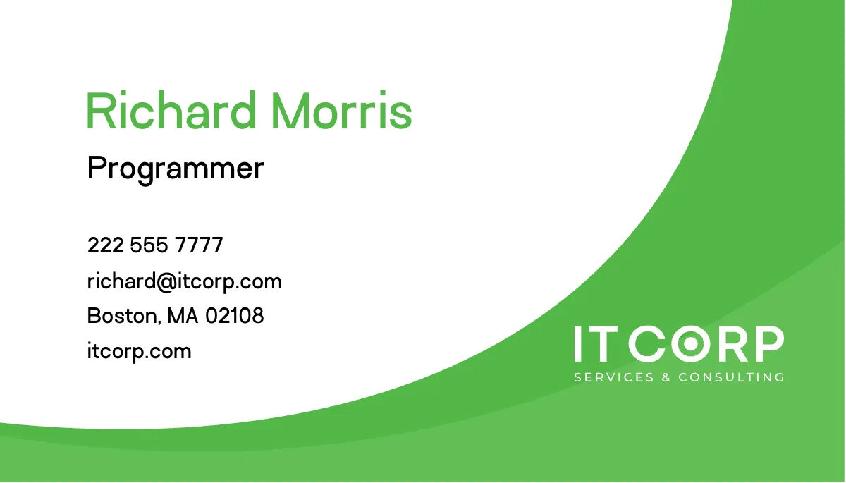 IT Mobile App Development Business Card Template