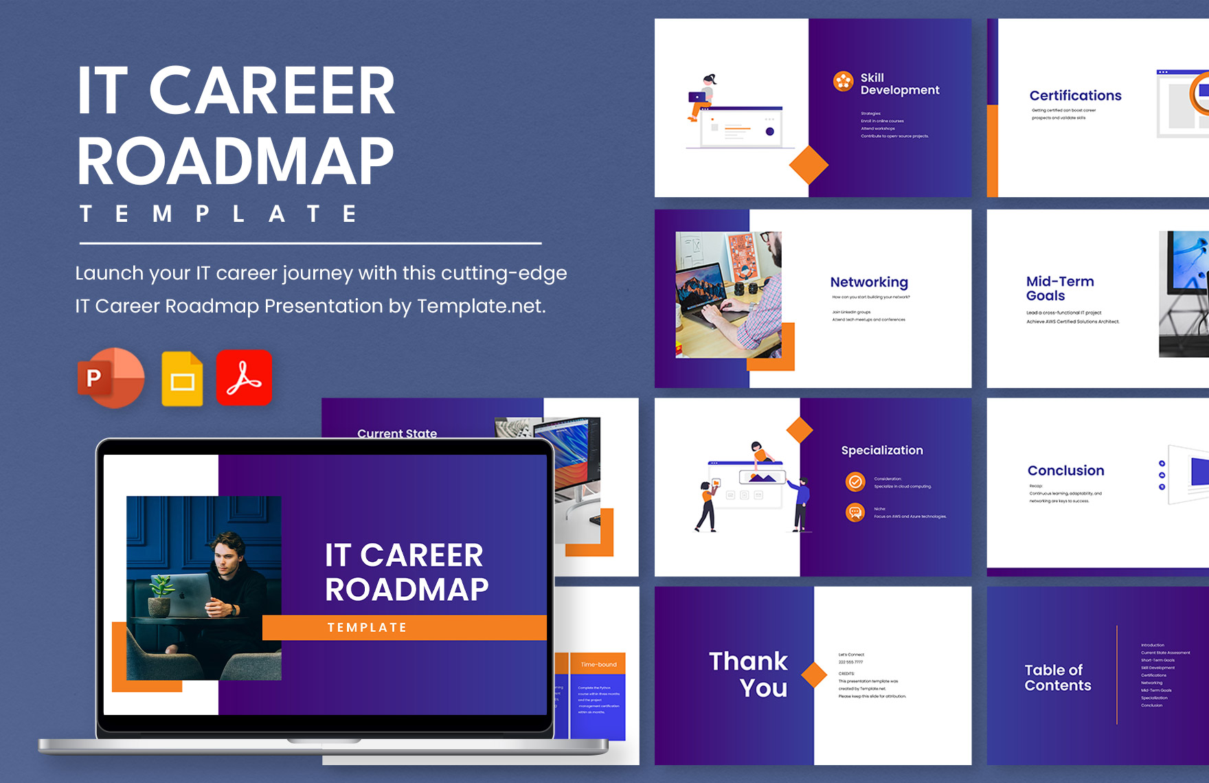 IT Career Roadmap Template in PowerPoint, PDF, Google Slides - Download | Template.net IT Career Roadmap Template in PowerPoint, PDF, Google Slides - Download | Template.net