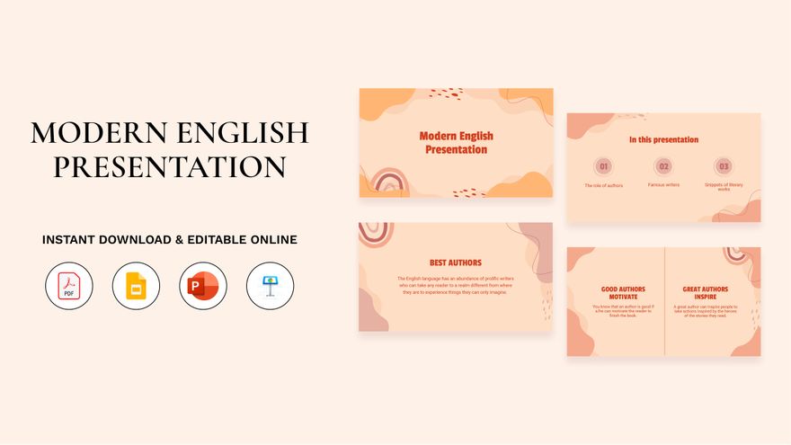 Modern English Presentation in Google Slides, PowerPoint, PDF, Apple Keynote - Download | Template.net