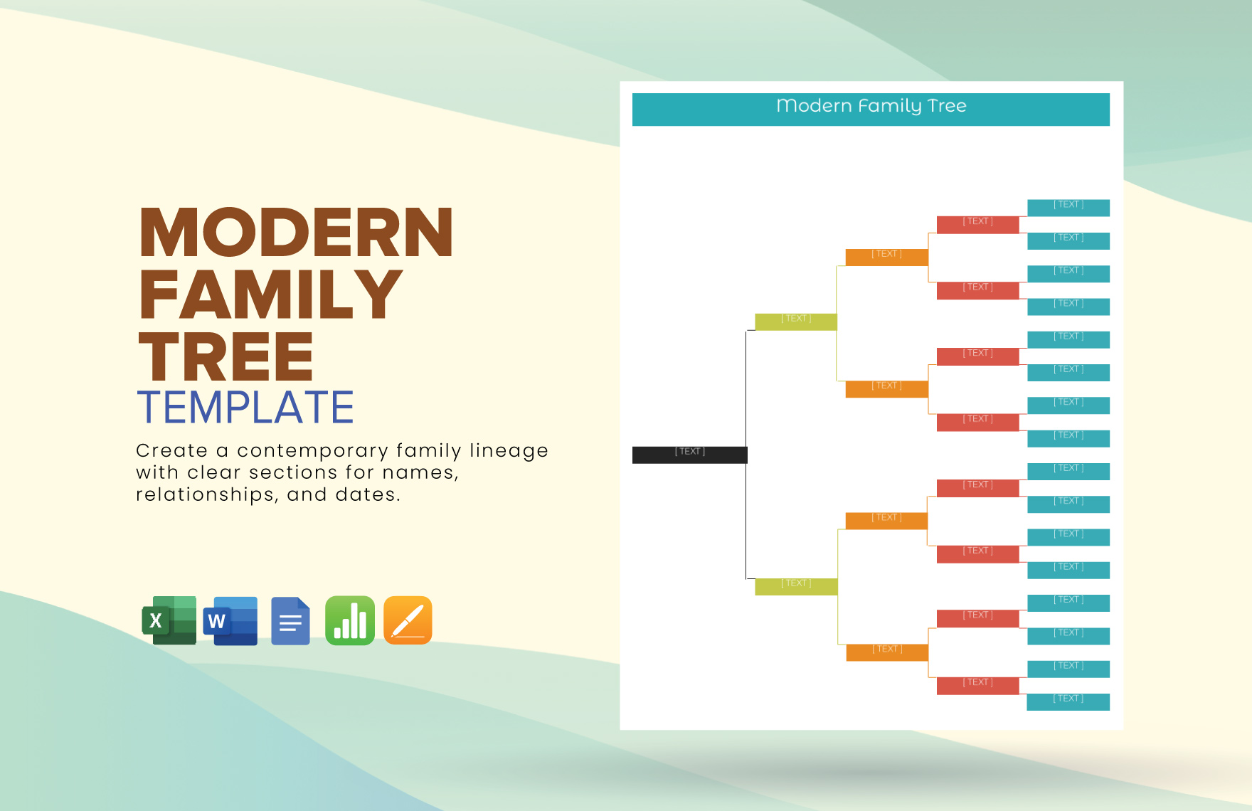 Modern Family Tree Template in Excel, Word, Apple Pages, Apple Numbers, Google Docs - Download | Template.net