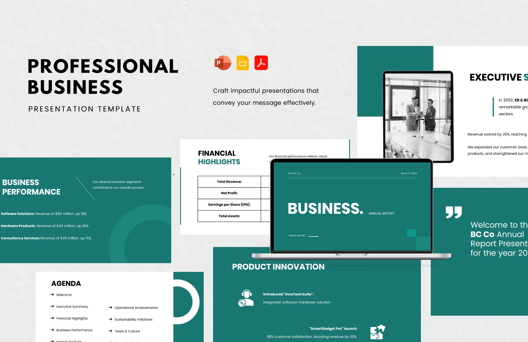 Professional Business Presentation in Google Slides, PPT, PDF - Download | Template.net Professional Business Presentation in Google Slides, PPT, PDF - Download | Template.net