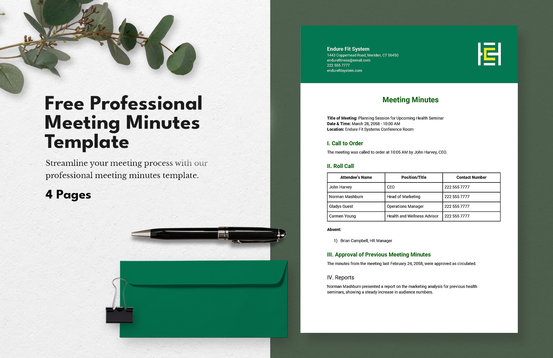 Professional Meeting Minutes Template in Pages, Word, PDF, Google Docs - Download | Template.net
