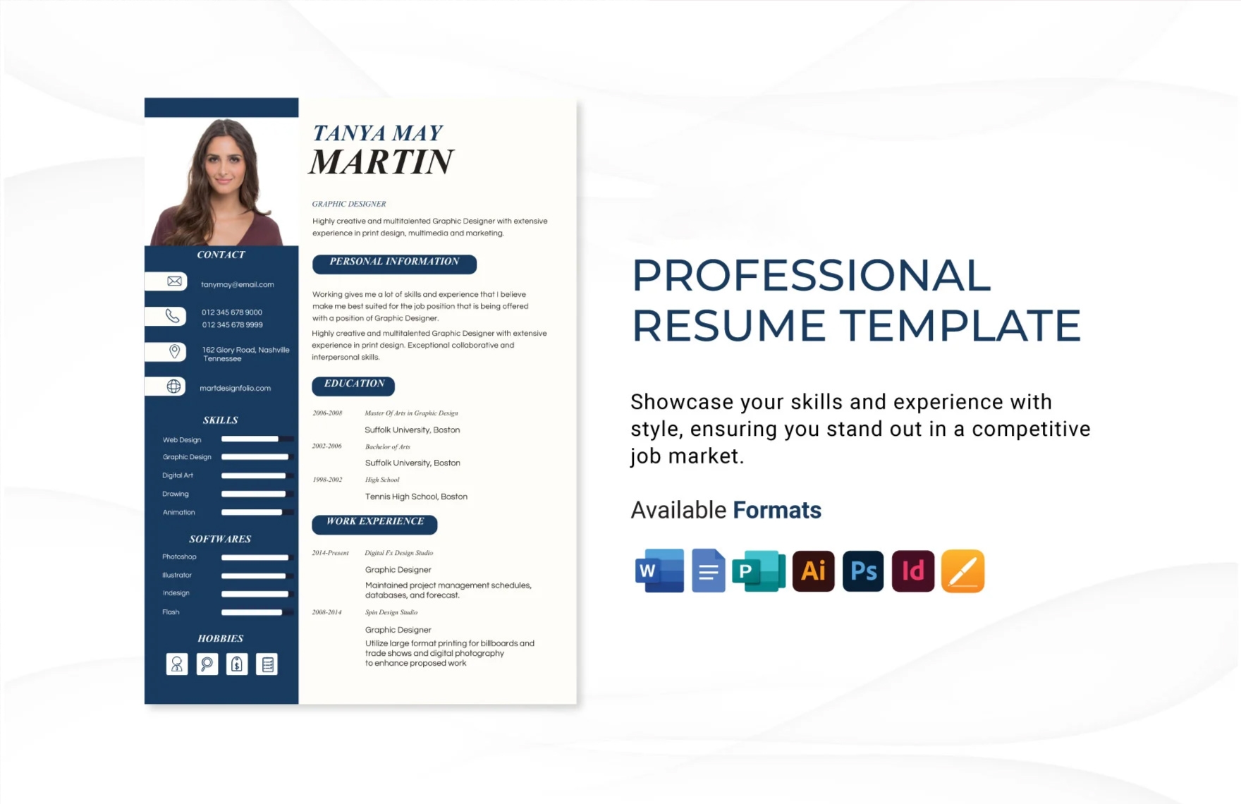 Professional Resume Template in Publisher, Word, Illustrator, Photoshop, InDesign, Pages, PDF - Download | Template.net