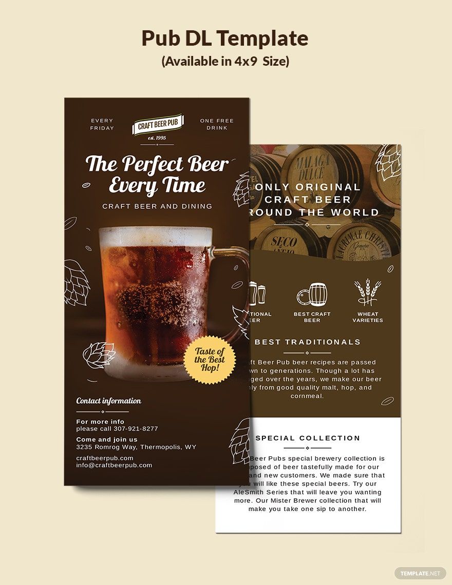 Pub DL Card Template in PSD, Illustrator, InDesign, Word, Publisher - Download | Template.net