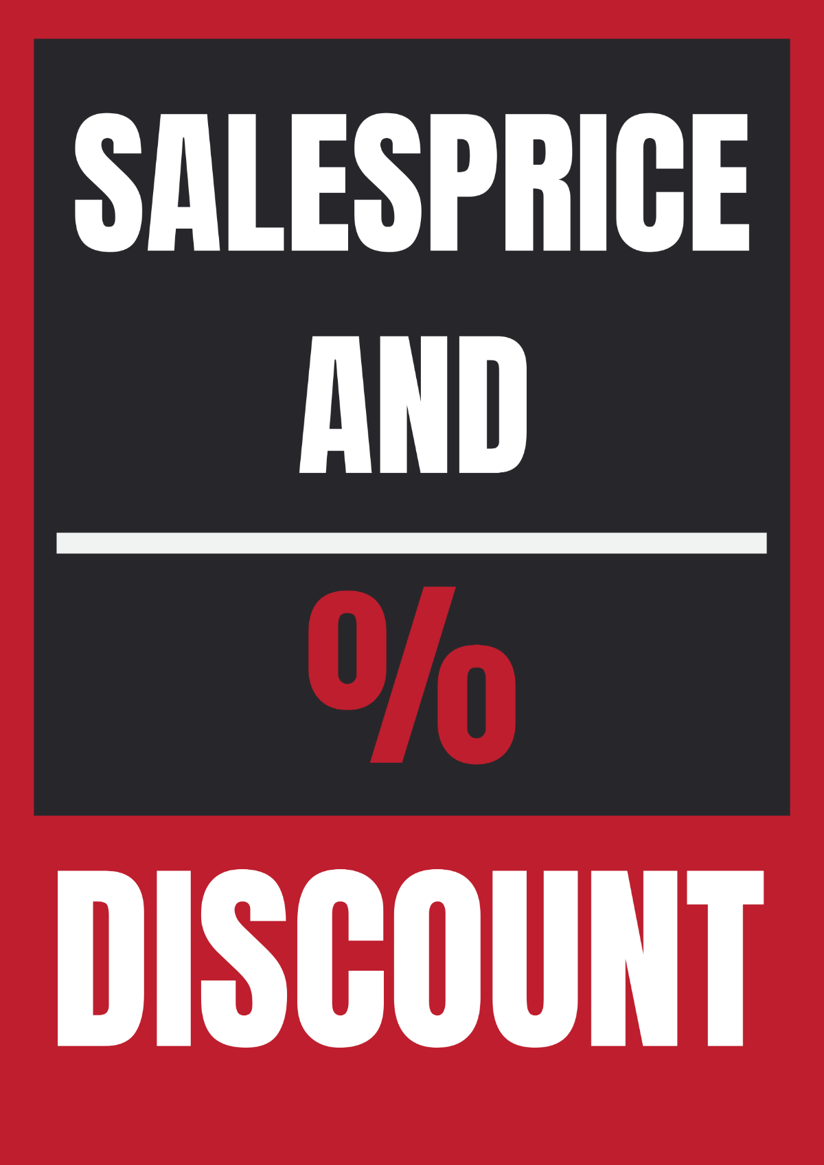 Sales Price and Discount Signage Template