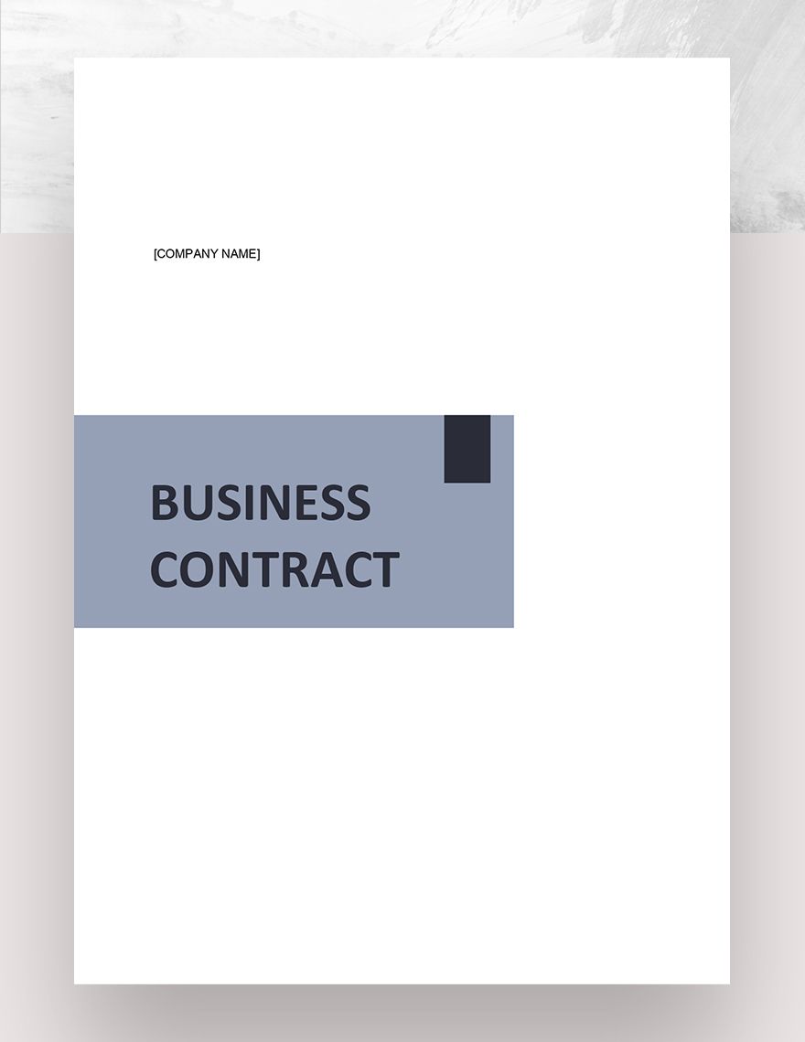 Sample Business Contract Template in Google Docs, Word, Pages - Download | Template.net