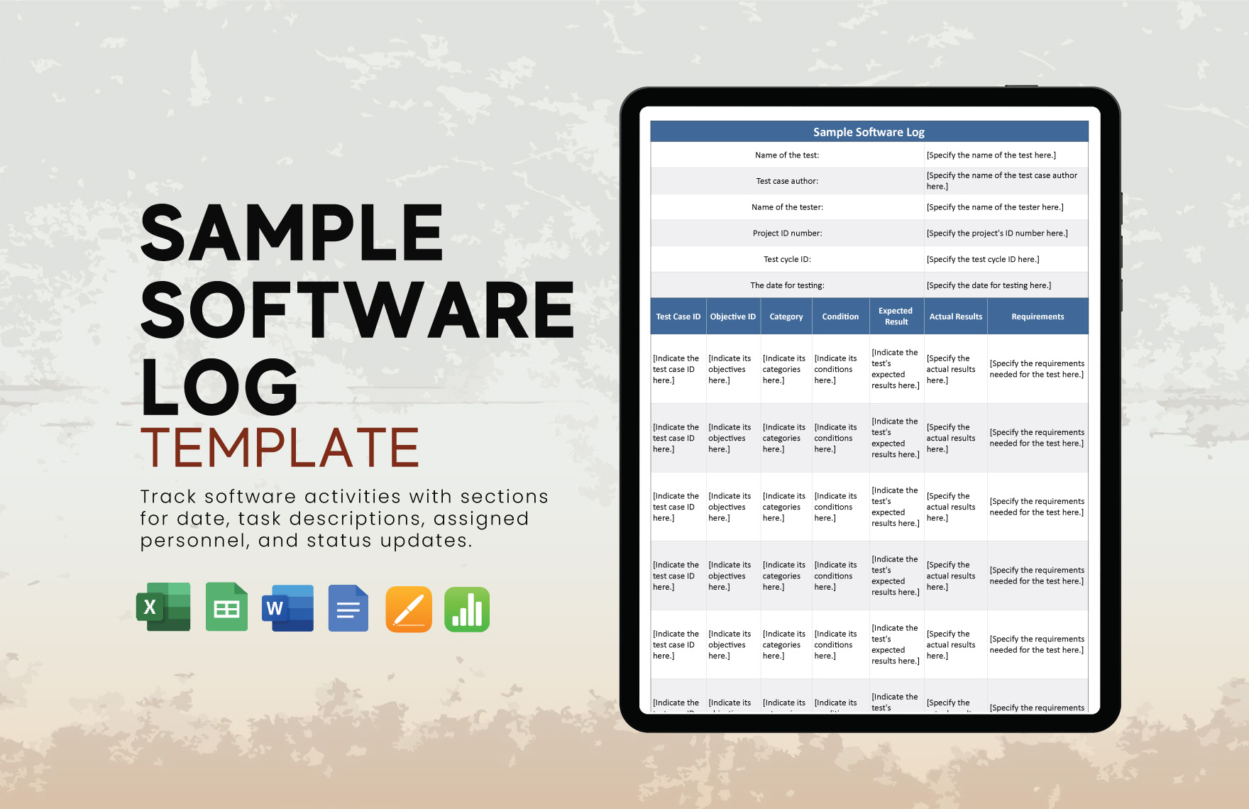 Sample Software Log Template in Apple Numbers, Word, Excel, Apple Pages, Google Docs, Google Sheets - Download | Template.net