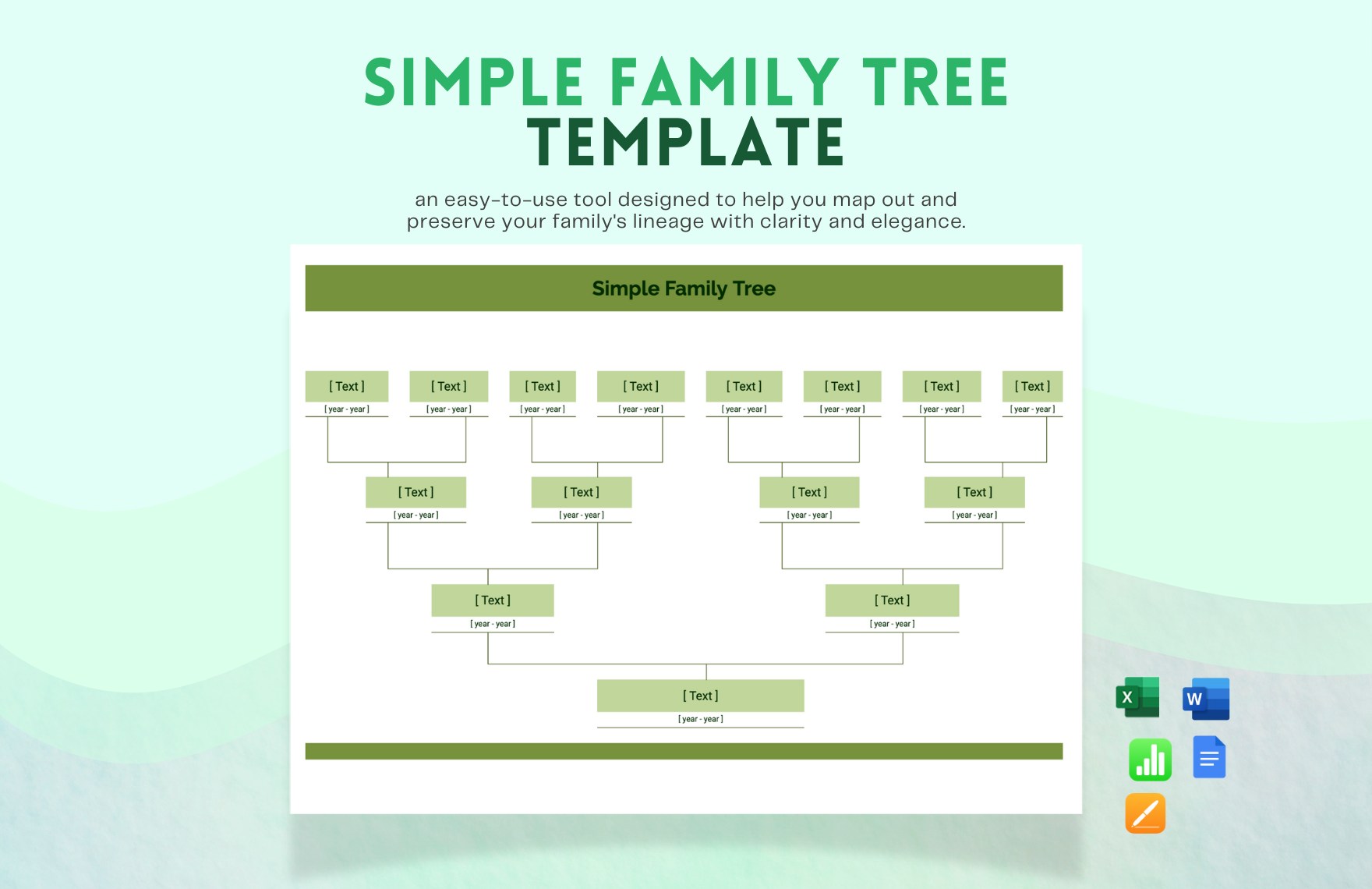 Simple Family Tree Template in Word, Apple Numbers, Excel, Apple Pages, Google Docs - Download | Template.net