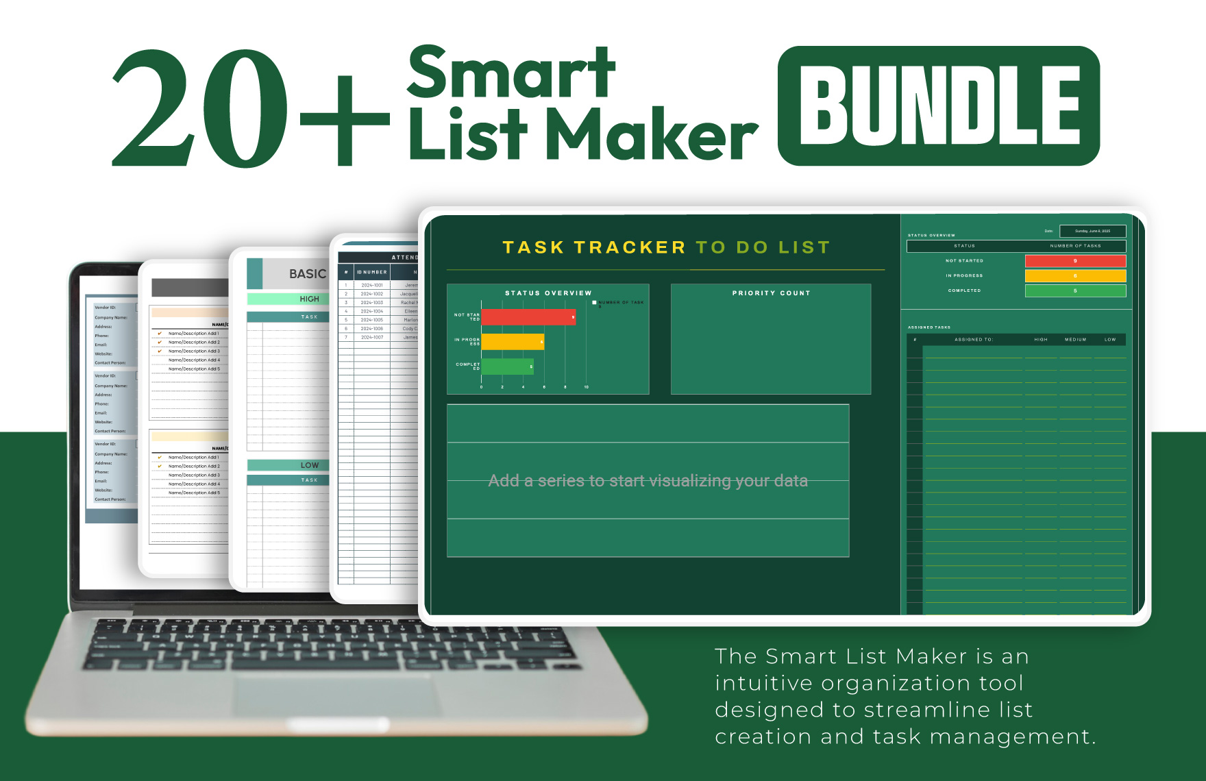 Smart List Maker Bundle in Excel, Google Sheets to Download