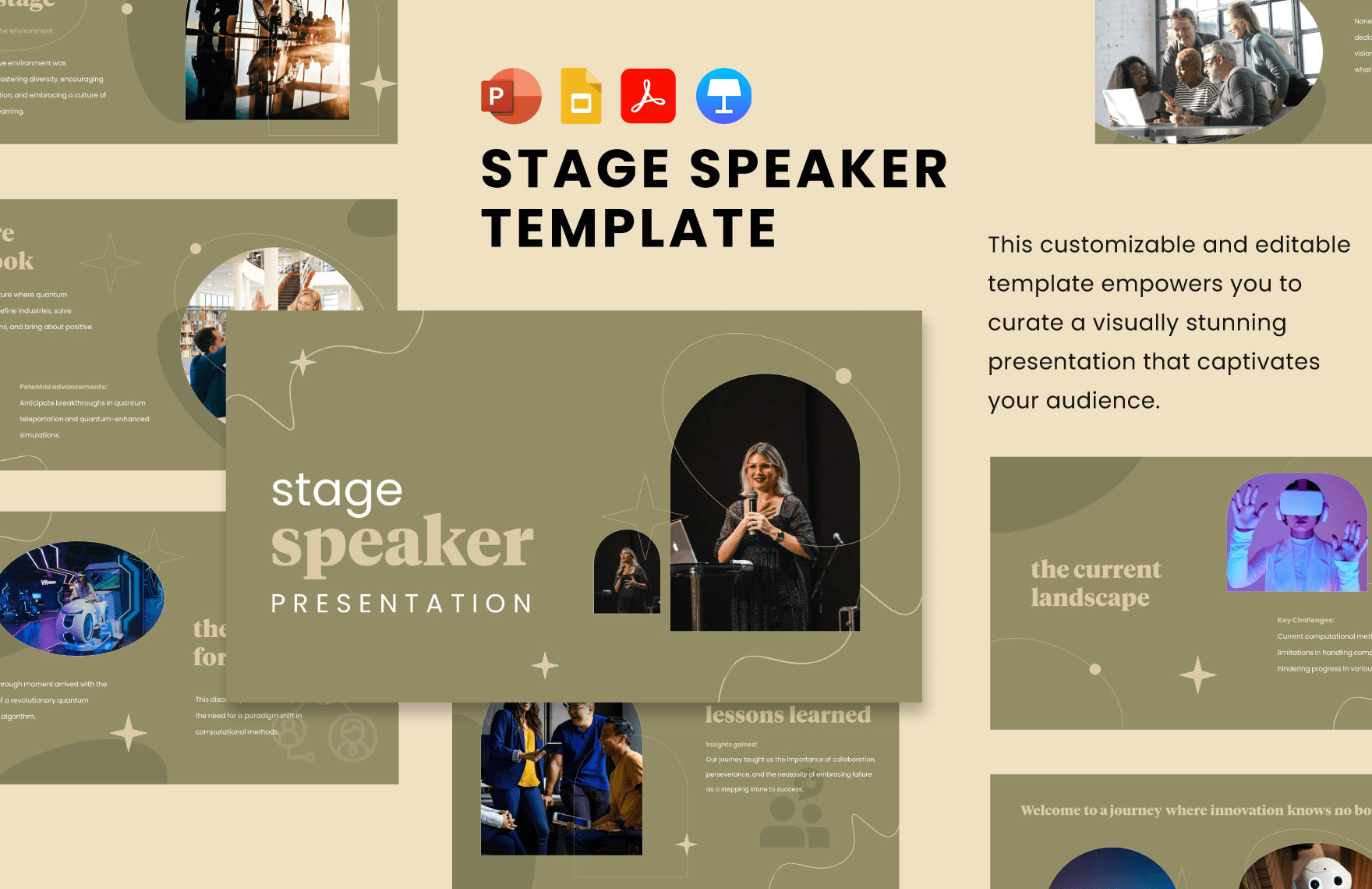 Stage Speaker Template in PPT, PDF, Google Slides, Apple Keynote - Download | Template.net Stage Speaker Template in PPT, PDF, Google Slides, Apple Keynote - Download | Template.net