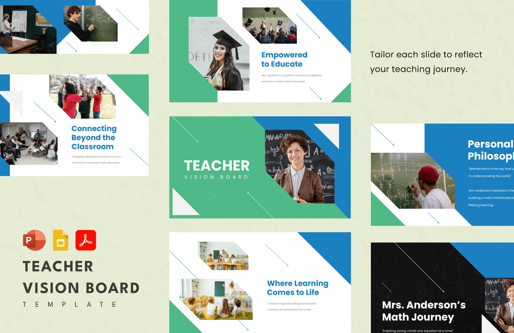 Teacher Vision Board Template in PPT, PDF, Google Slides - Download | Template.net Teacher Vision Board Template in PPT, PDF, Google Slides - Download | Template.net