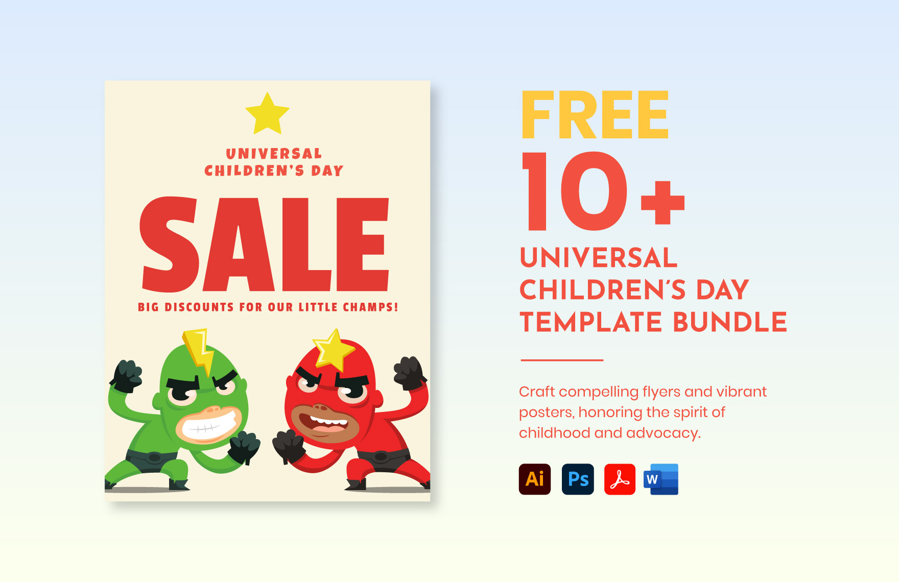 Universal Children’s Day Bundle Template in PSD, Illustrator, Word, PDF to Download