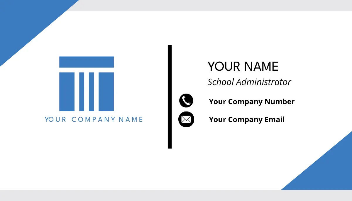 School Administrator Business Card Template