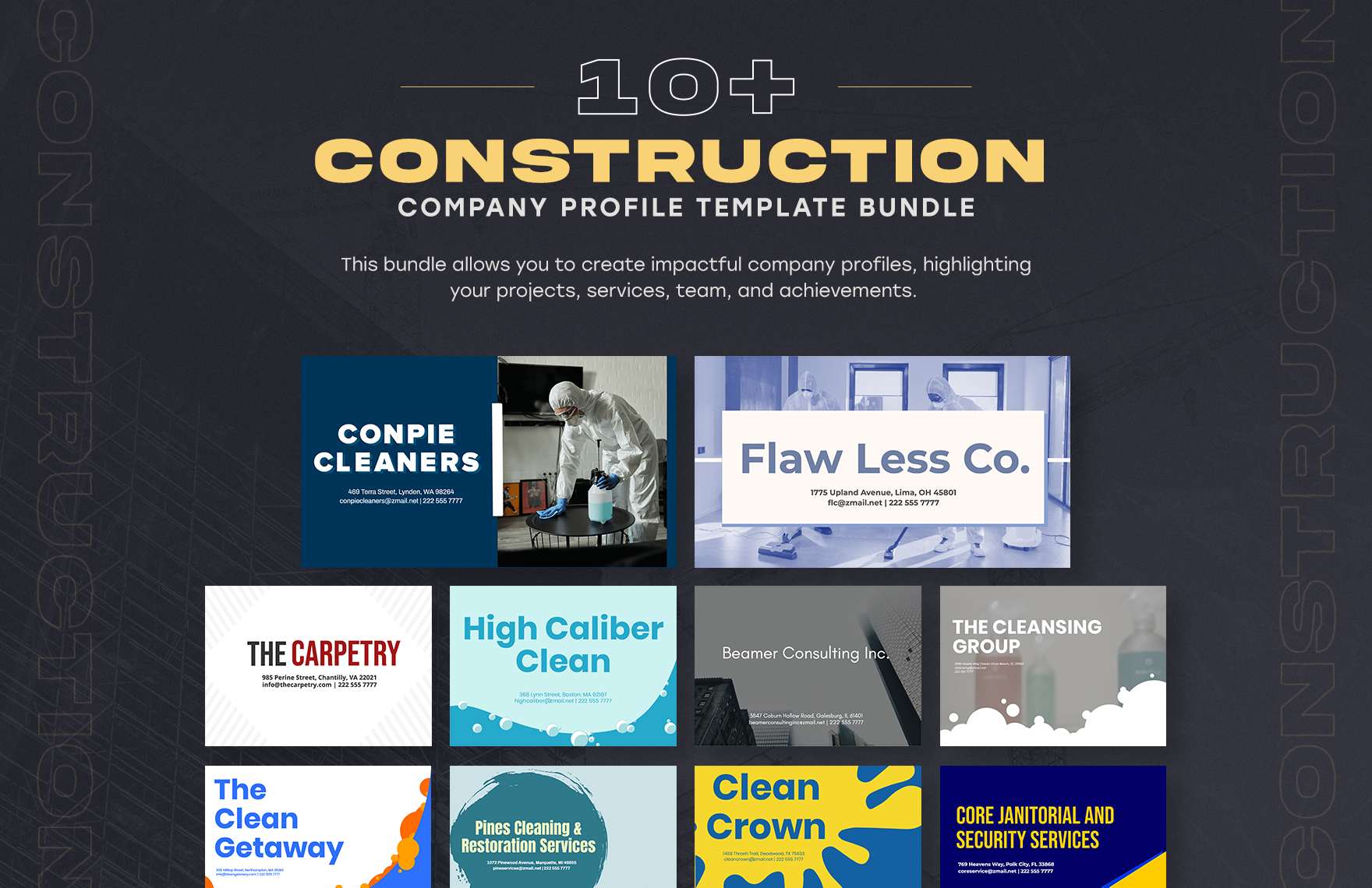 10+ Construction Company Profile Template Bundle in Google Docs, Google Slides, Illustrator, Word, PowerPoint - Download | Template.net