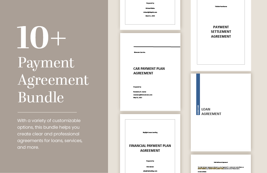10+ Payment Agreement Template Bundle in Word, Pages - Download | Template.net