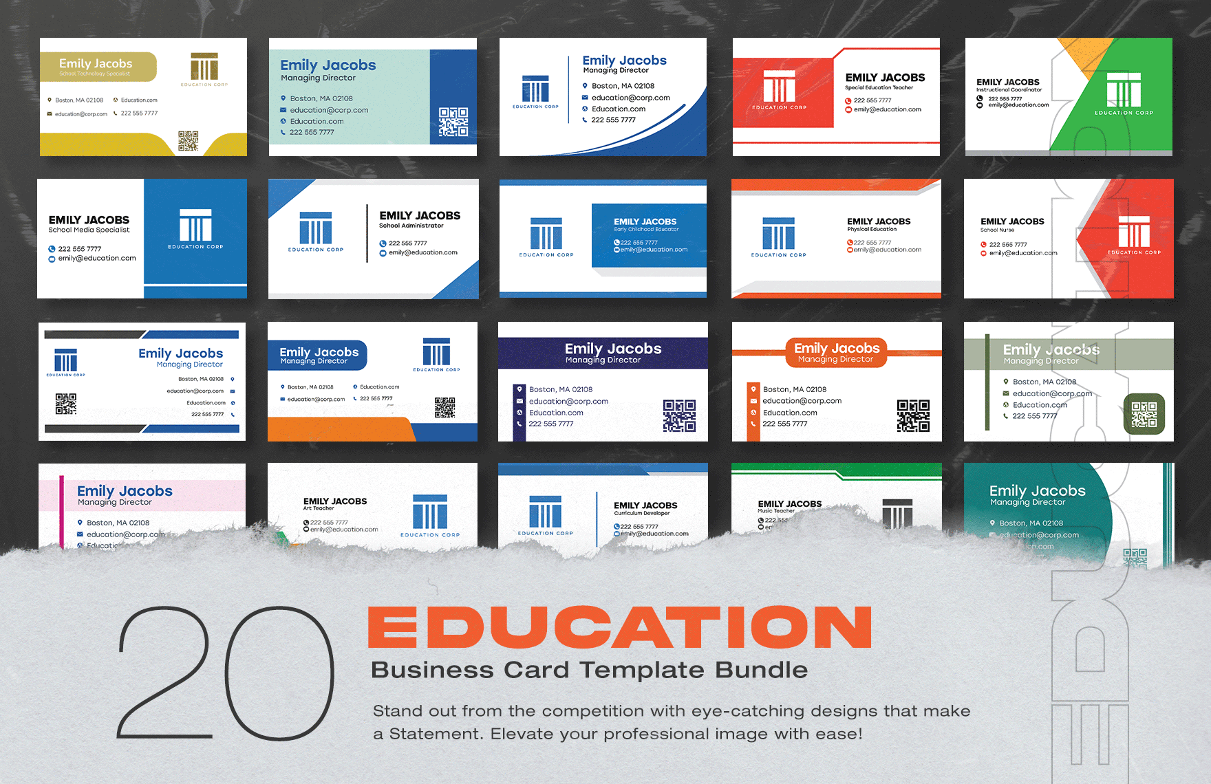 20 Education Business Card Template Bundle in Illustrator, PSD, Word, PDF - Download | Template.net