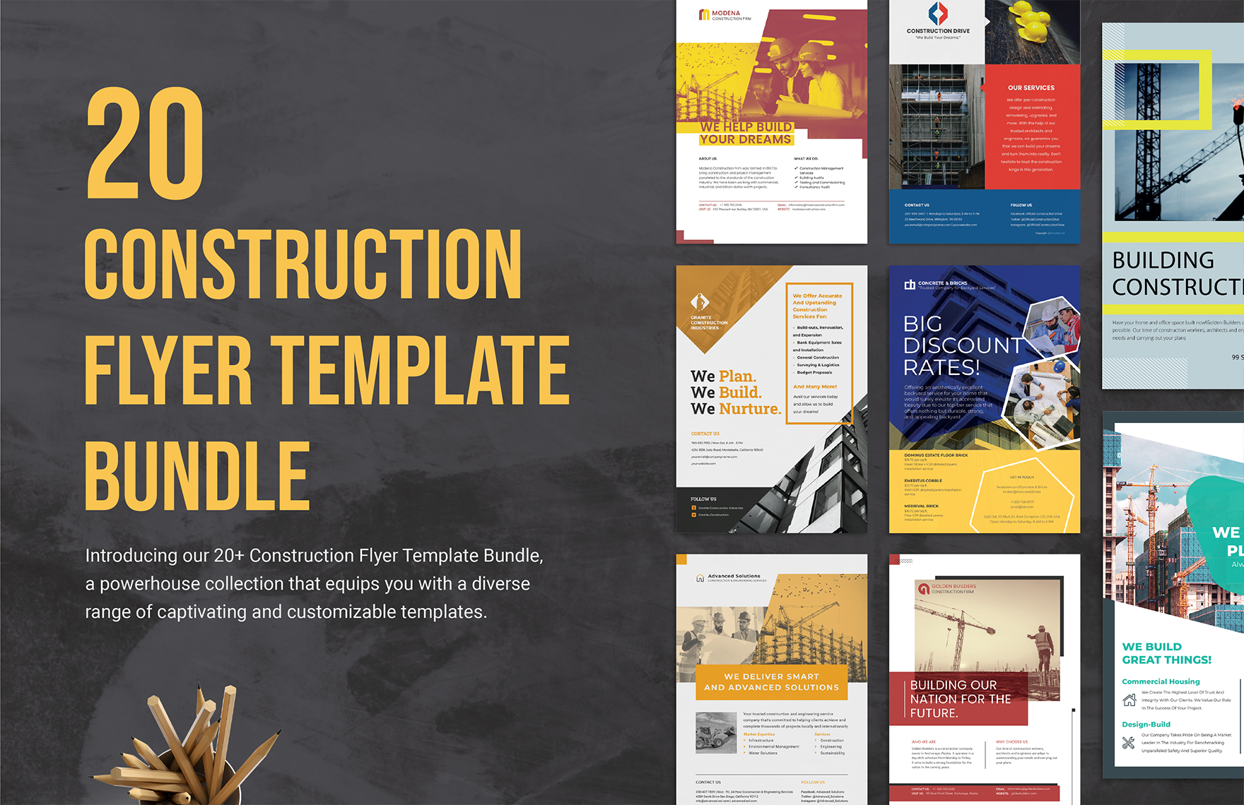 20 Construction Flyer Template Bundle in Word, Apple Pages, Illustrator to Download