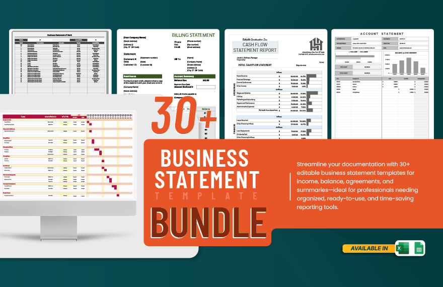 30+ Business Statement Template Bundle in Excel, Google Sheets to Download