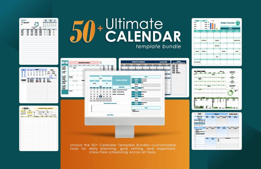 50+ Ultimate Calendar Template Bundle in Excel, Google Sheets to Download