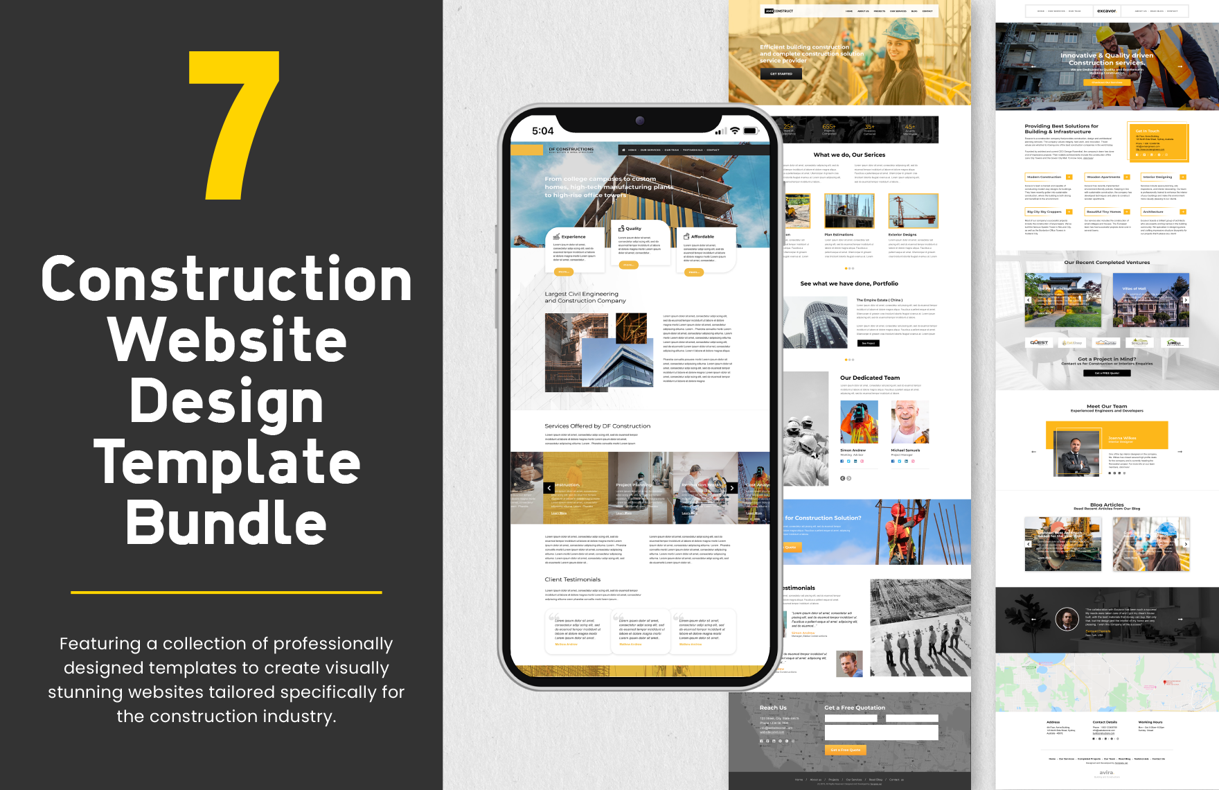 7 Construction Website Design Template Bundle in Word, HTML5, PSD - Download | Template.net