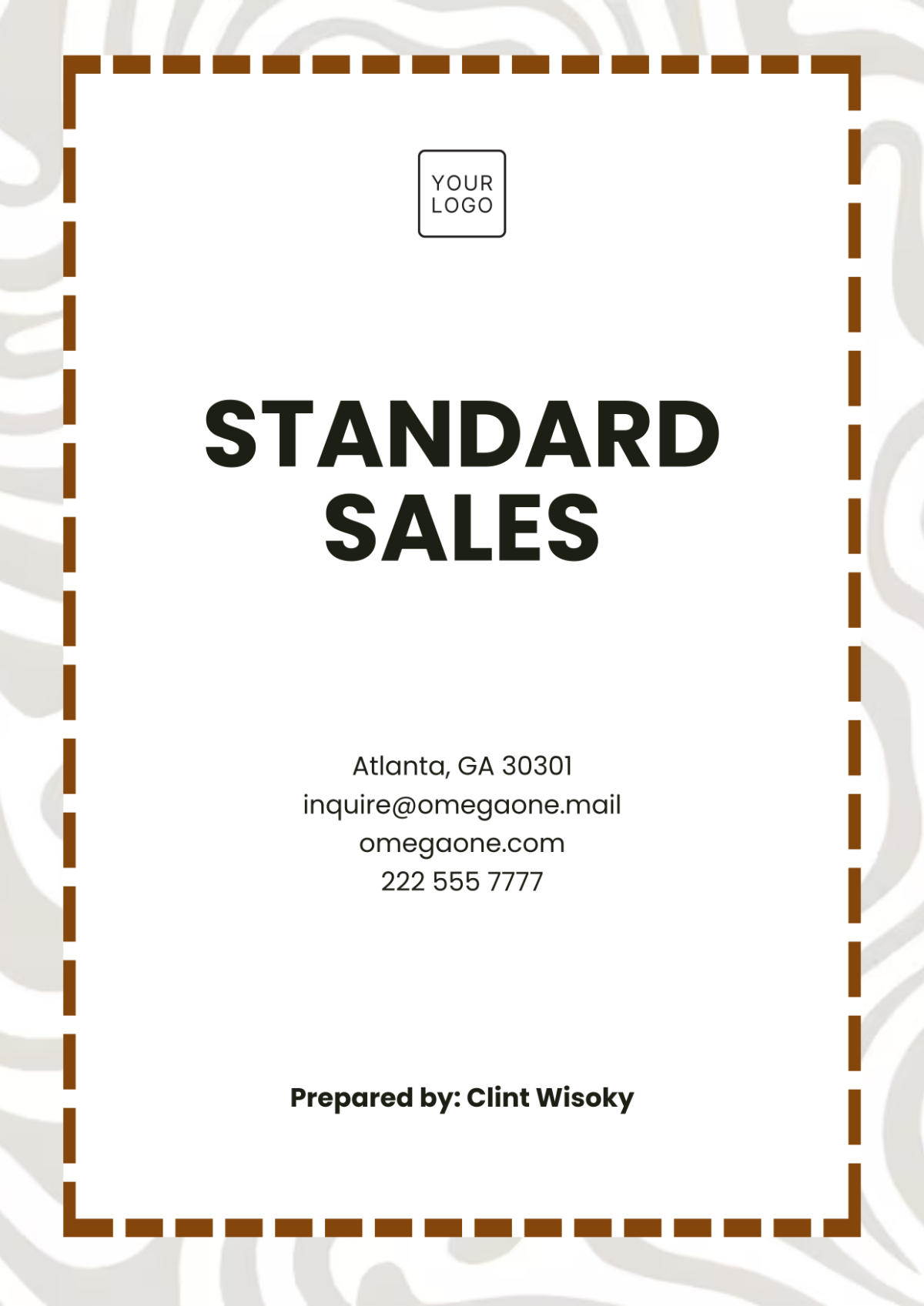 Aesthetic Sales Cover Page Template