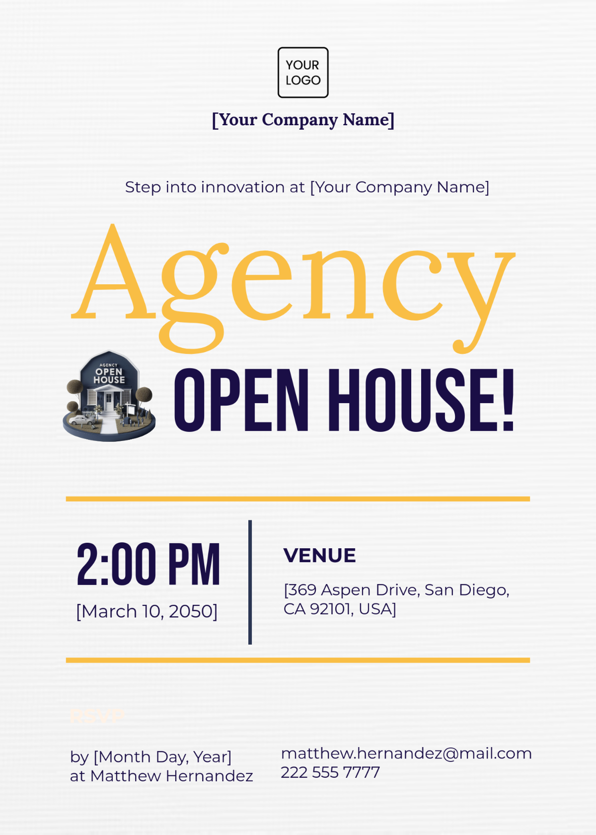 Agency Open House Invitation Card Template