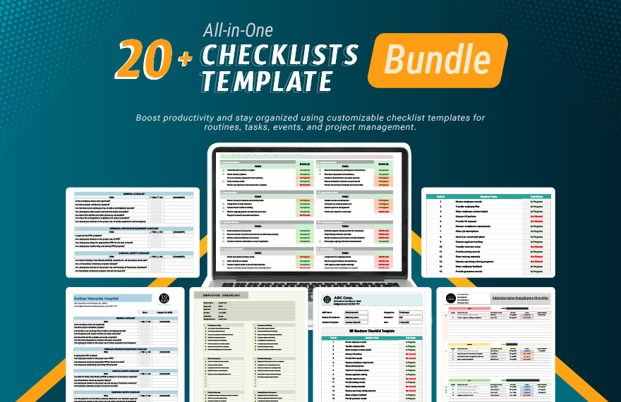All-in-One Checklists Template Bundle in Excel, Google Sheets to Download