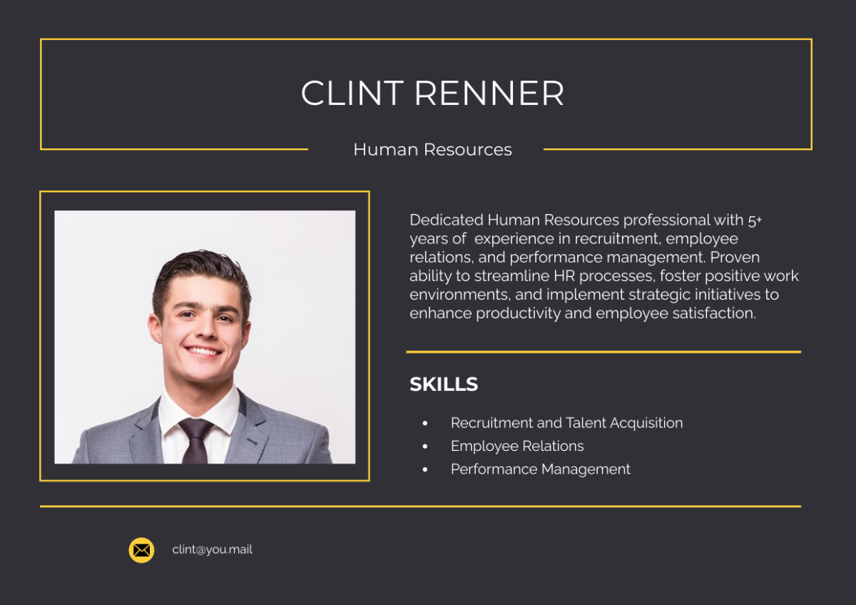 CV HR Half Cover Page Template