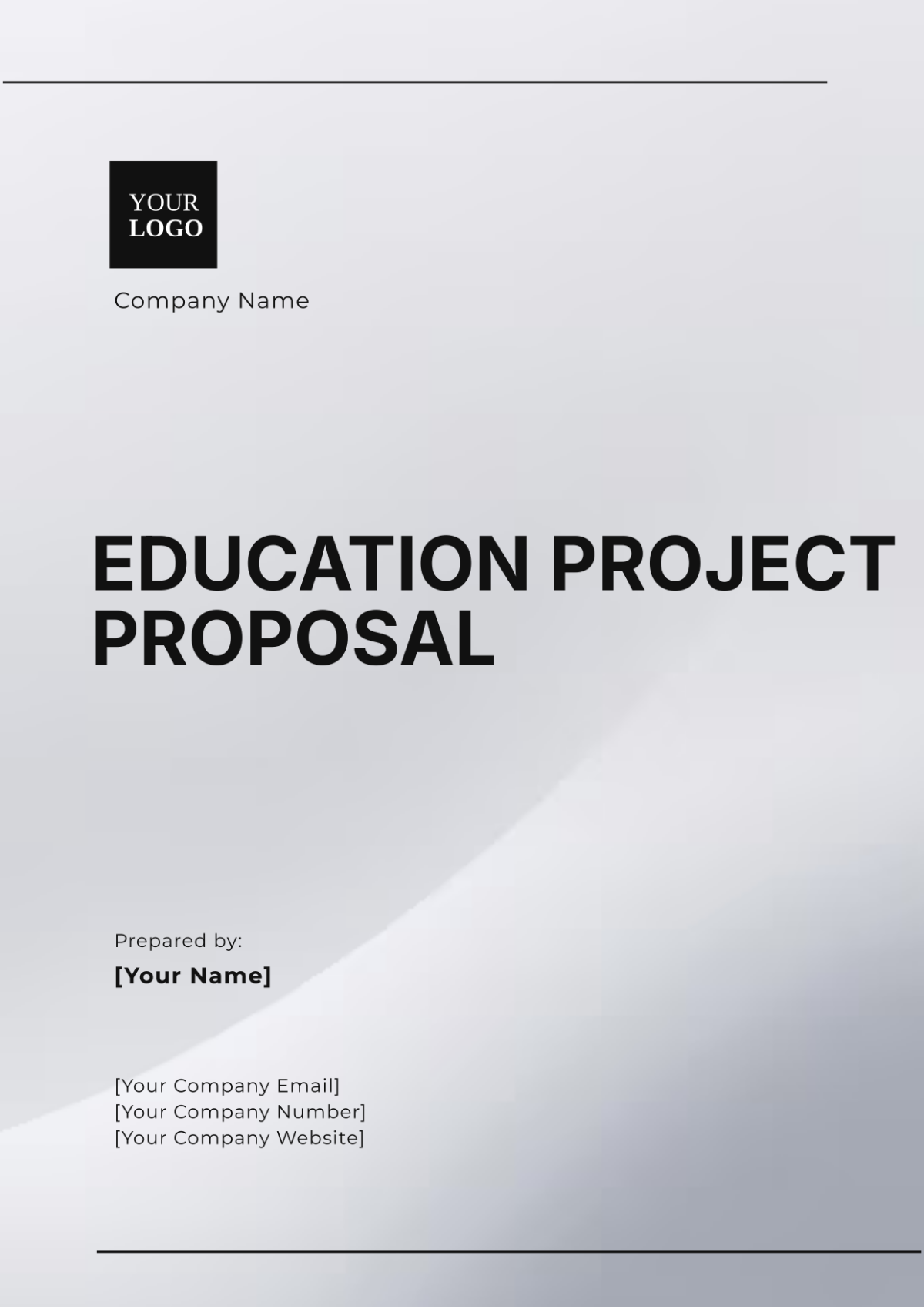 Education Project Proposal Printable Template
