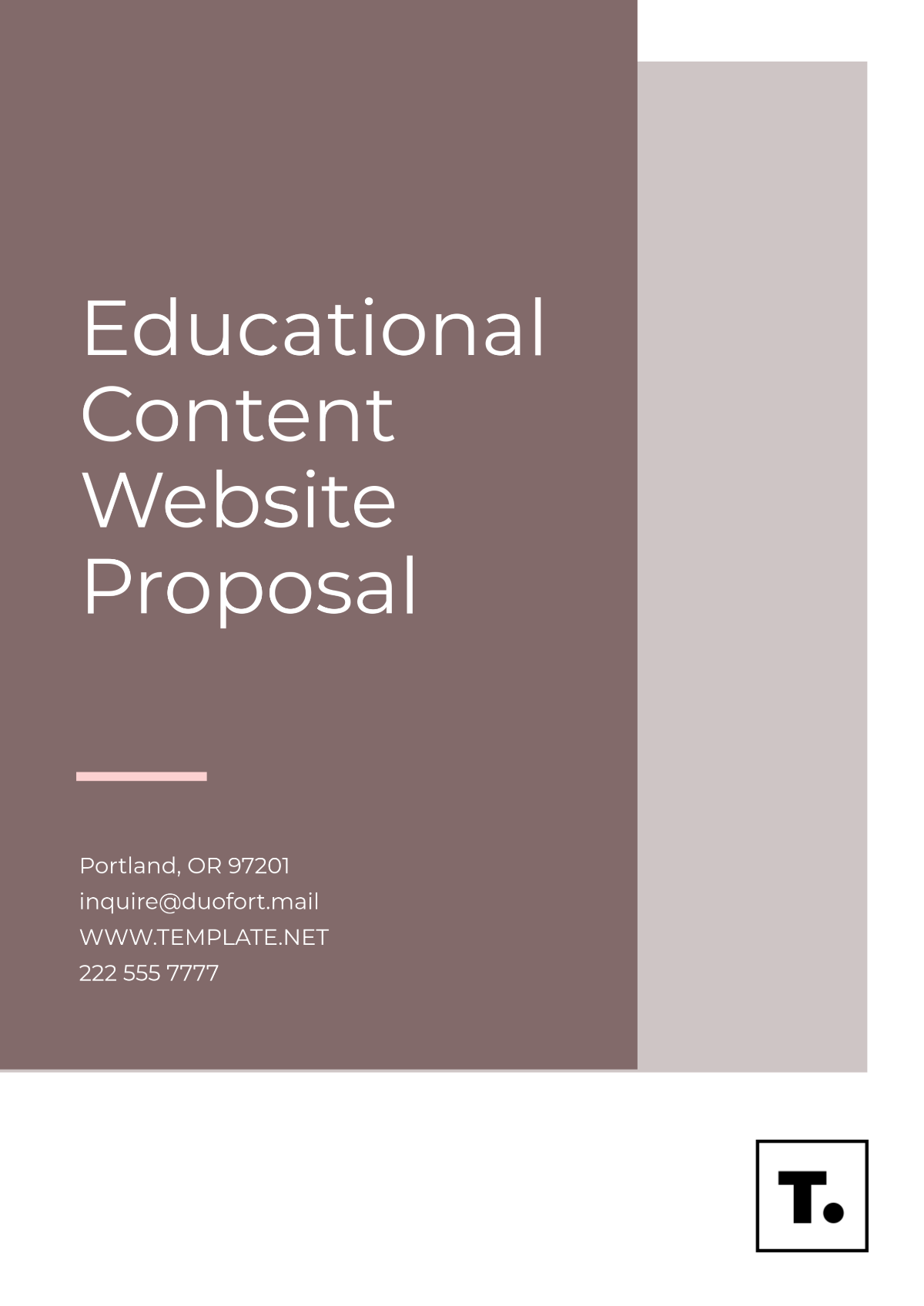 Educational Content Website Proposal Template