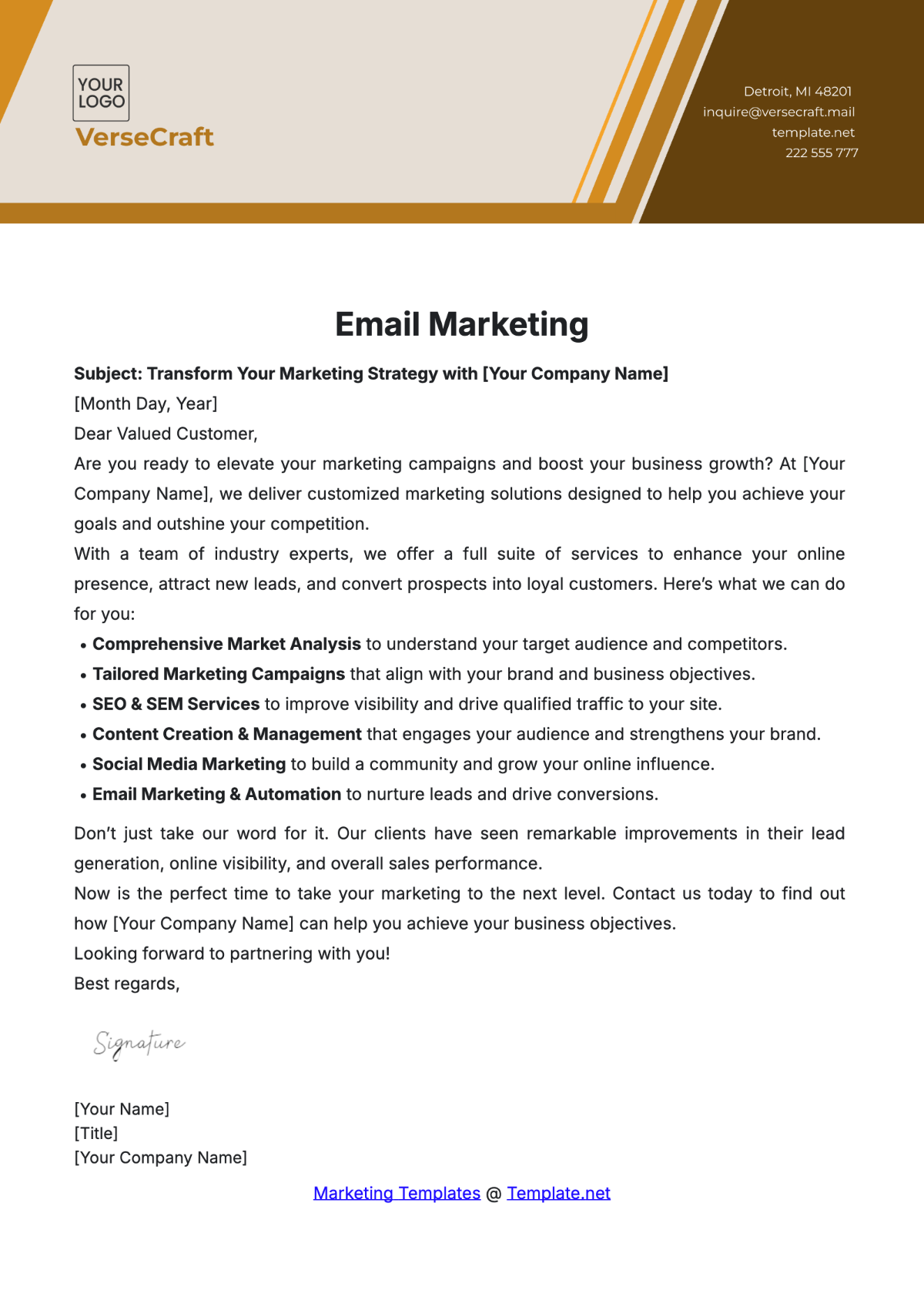 Email Marketing Template
