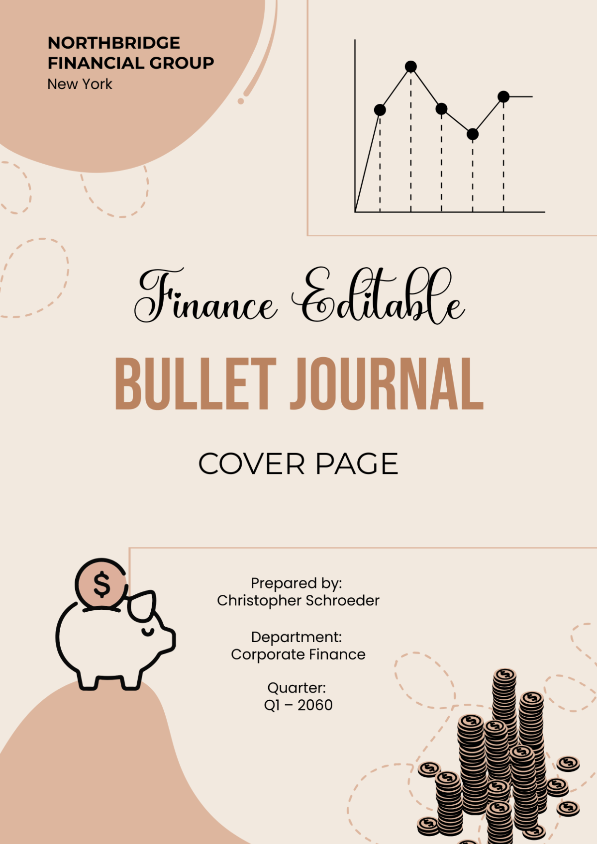 Finance Editable Bullet Journal Cover Template