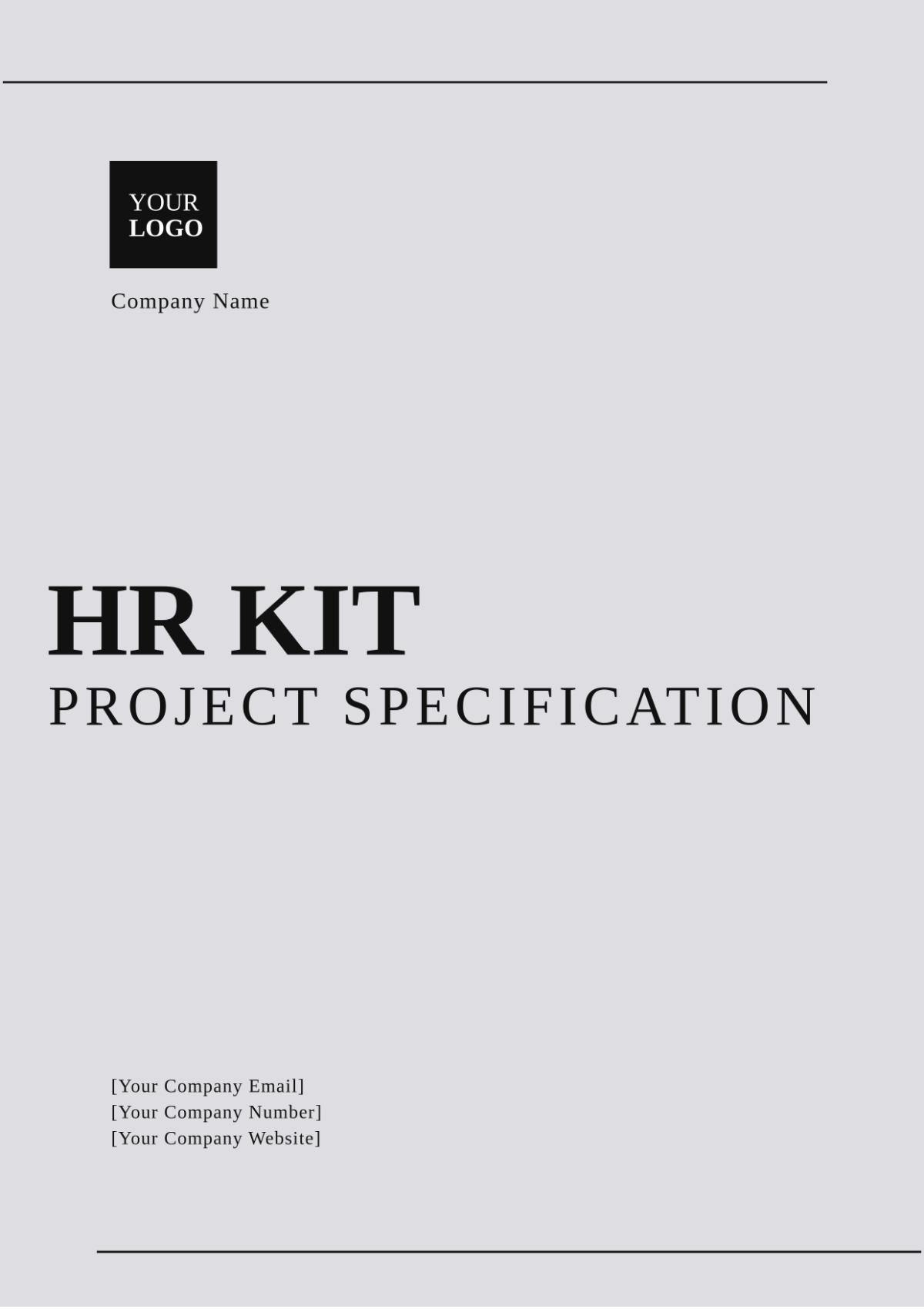 HR Kit Project Specification Template